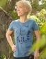 Preview: Nelly Nilpferd / Hippo - Frauen T-Shirt - Fair gehandelt aus Baumwolle Bio - Slub Blau